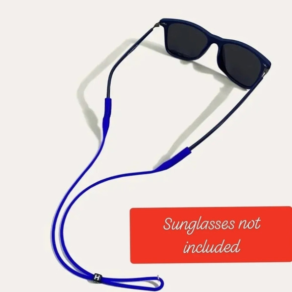 Blue silicone adjustable sunglasses glasses cord - Picture 1 of 3